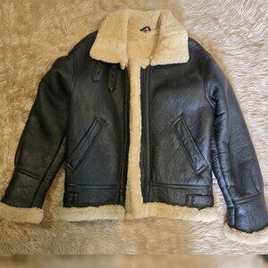 USAF Jacket Type G-8 Shearling Bomber Brown Sheepskin Coat Men's Size Small